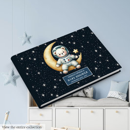 Boy Baby Shower Guest Bok Space Nalle
