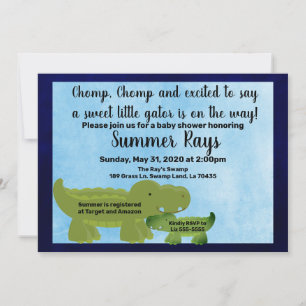 Boy Baby Shower Inbjudan, Alligator Baby-dusch Meddelande