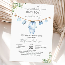 Boy Baby Shower-inbjudan Barnkläder Inbjudan A