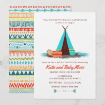 Boy Baby Shower-inbjudan | Boho Chic