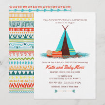 Boy Baby Shower-inbjudan | Boho Chic