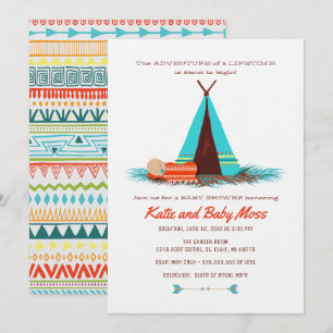 Boy Baby Shower-inbjudan Boho Chic Inbjudningar