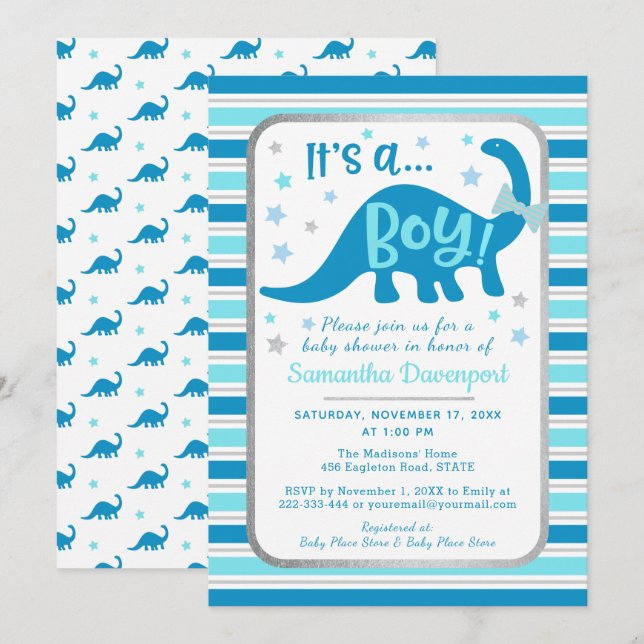 Boy Baby Shower-inbjudan - doktor Inbjudningar (Fram/baksida)