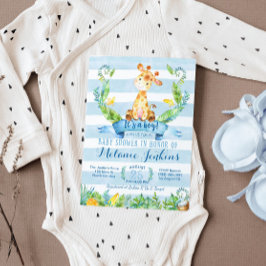 Boy Baby Shower-inbjudan, Giraffe Baby Shower Inbjudningar