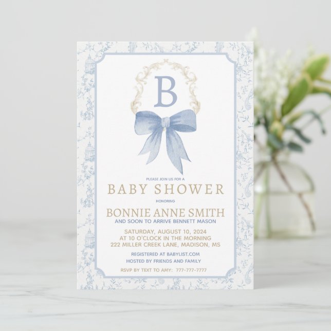 Boy Baby Shower-inbjudan Inbjudningar (Stående Fram)