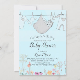 Boy Baby Shower-inbjudan Paket Baby Inbjudningar