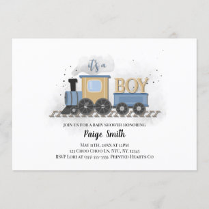 Boy Baby Shower-inbjudan TÅG Det är en pojke Inbjudningar