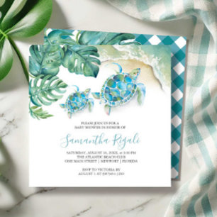 Boy Baby Shower-inbjudningar Tropical Watercolor Inbjudningar