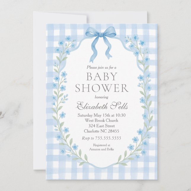 Boy Baby Shower Invitation, Boy baby shower Inbjudningar (Framsida)