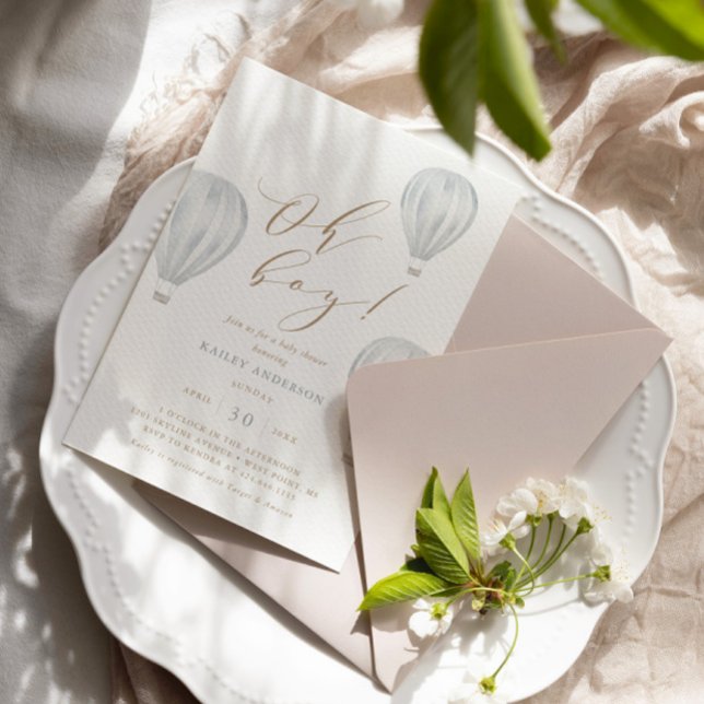 Boy Baby Shower Luftballong Inbjudningar (Skapare uppladdad)