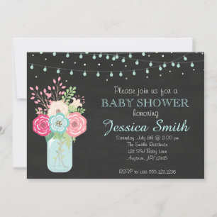 Boy Baby Shower - Mason Burk/Ljus Inbjudningar