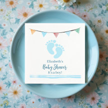 Boy Baby Shower med fotavtryck