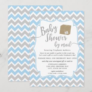 Boy Baby Shower med post med leveransbox Inbjudningar