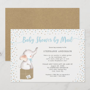 Boy Baby Shower med post med leveransbox Inbjudningar