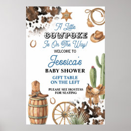 Boy Baby Shower Old West Theme Poster