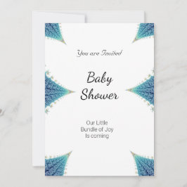 Boy Baby Shower Party Blue White-inbjudan Inbjudningar