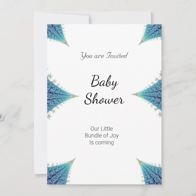 Boy Baby Shower Party Blue White-inbjudan Inbjudningar (Framsida)