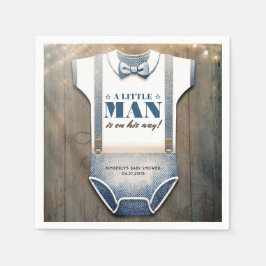 Boy Baby Shower Rustic Land Bodysuite Pappersservett