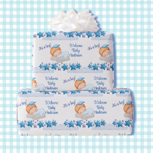 Boy Baby Shower sover på en Cloud Baby Shower Presentpapper