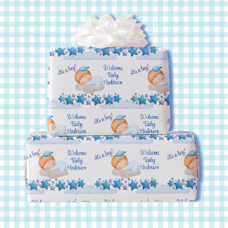 Boy Baby Shower sover på en Cloud Baby Shower Presentpapper