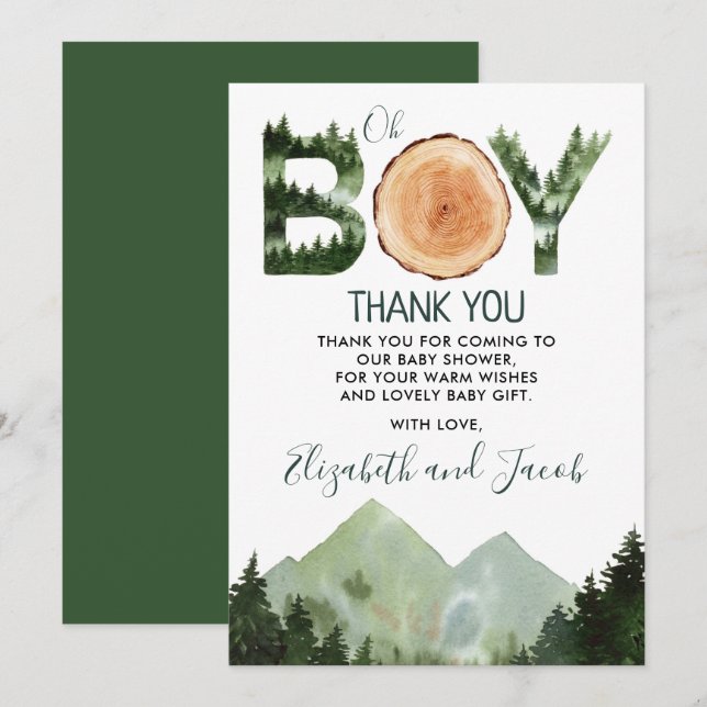 Boy Baby Shower Tack (Fram/baksida)