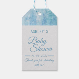 Boy Baby Shower Tack Dusty Blue Navy Favor Presentetikett