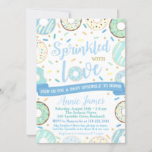 Boy Baby Sprinkle-inbjudan Donut Baby Sprinkle