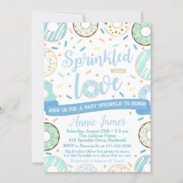 Boy Baby Sprinkle-inbjudan Donut Baby Sprinkle Inbjudningar