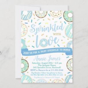 Boy Baby Sprinkle-inbjudan Donut Baby Sprinkle Inbjudningar