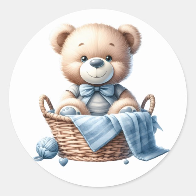 Boy Baby Stickers Runt Klistermärke (Framsida)