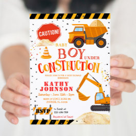 Boy Baby under Construction Baby Shower-inbjudan Inbjudningar