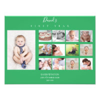 Boy Baby under First Year Photo Collage Keepsaké