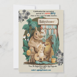 BOY BABYSHOWER ANIMIE-inbjudan Inbjudningar