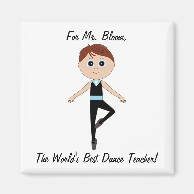 Boy Ballet Dancer: Tack Dance Teacher Magnet (Framsidan)