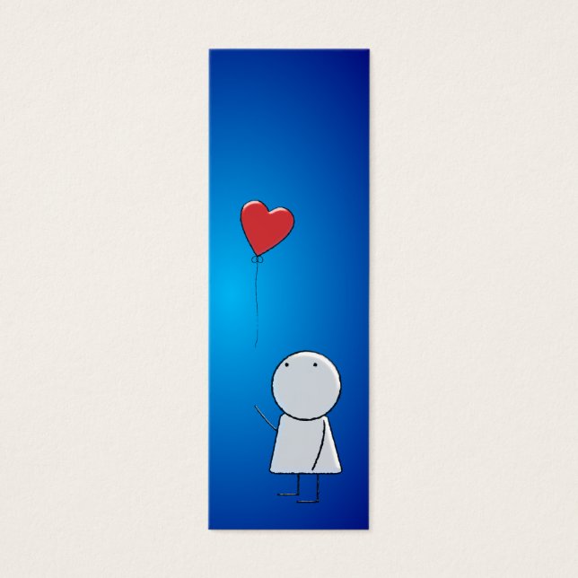 Boy & Balloon Bookmark Litet Visitkort (Framsidan)