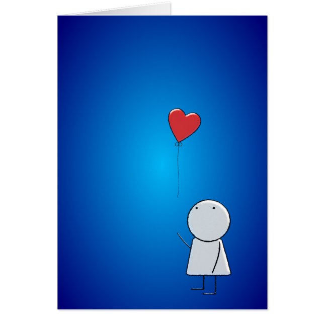 Boy & Balloon Card Hälsningskort (Framsidan)