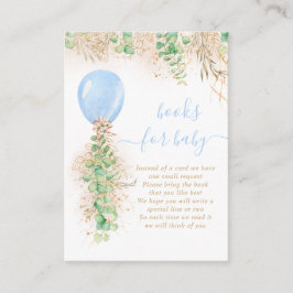 Boy Balloon Eucalyptus Guld Glitter Bok för Baby Tilläggskort