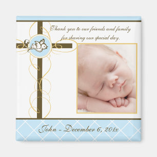 Boy Baptism/Christening Favor - Photo Magnet