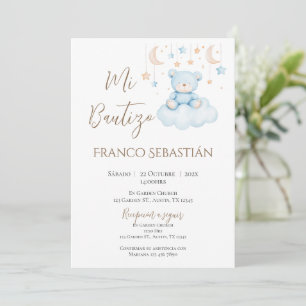 Boy Baptism Investigation in Spain Boho Inbjudningar