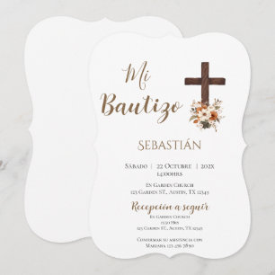 Boy Baptism Investigation in Spain Boho Inbjudningar