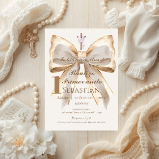 Boy Baptism Invitation in Spanish Boho Inbjudningar