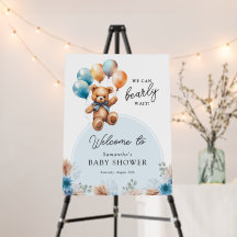 Boy Barly Wait Nalle Baby Shower Välkommen