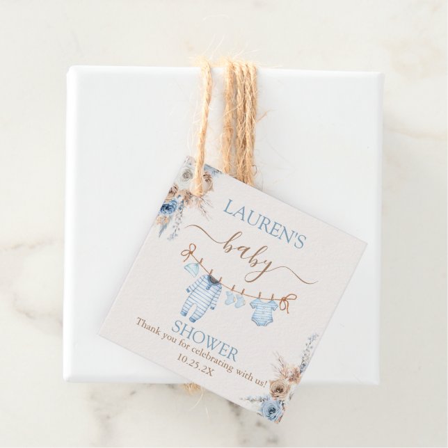 Boy Barnkläders Baby Shower Gåvor Etiketter (På plats)