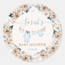 Boy Barnkläders Baby Shower Runt Klistermärke