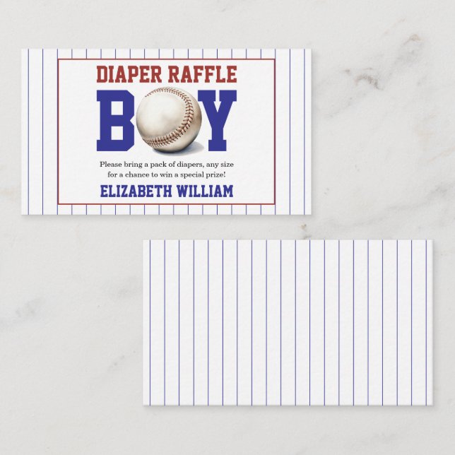 Boy Baseball Baby Shower | Cute Sports Party Tilläggskort (Fram/baksida)