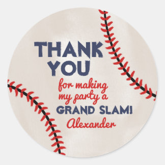 Boy Baseball Födelsedagsfest Sticker Runt Klistermärke