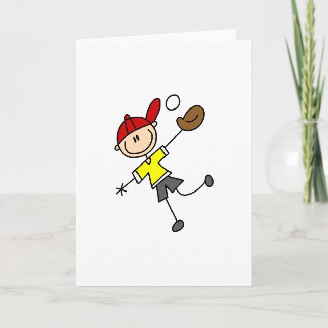 Boy Baseball Player-kort Kort (Framsida)