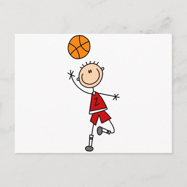 Boy Basketball Player Tshirts och Gifts Vykort (Framsida)