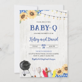 Boy BBQ Baby Shower Inbjudningar