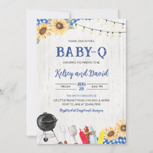Boy BBQ Baby Shower Inbjudningar